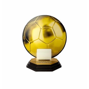 Imagem de Troféu Futebol Bola de Ouro Melhor Jogador MDF/Acrílico 20cm-Unissex