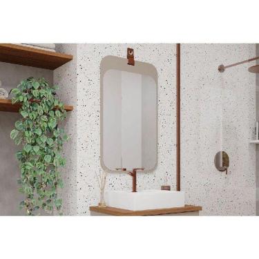 Imagem de Espelheira De Banheiro Monet Parede Retangular 48x80cm Capuccino - Mgm