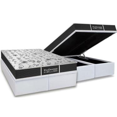 Imagem de Cama Box Baú Queen: Colchão Molas Probel Prolastic Prodormir Sleep + Base Crc Courano White(158X198)