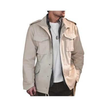 Imagem de Jaqueta Militar Retro M65 Masculina 100% Algodão Com Múltiplos Bolsos 