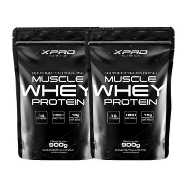 Imagem de Kit 2x Whey Protein Muscle Whey 900g XPro Nutrition, Chocolate + Moran