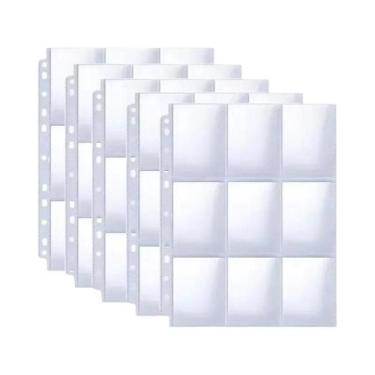 Imagem de Pacote Com 50 Folhas Plásticas Transparentes Para Fichário, Com 9 Bols