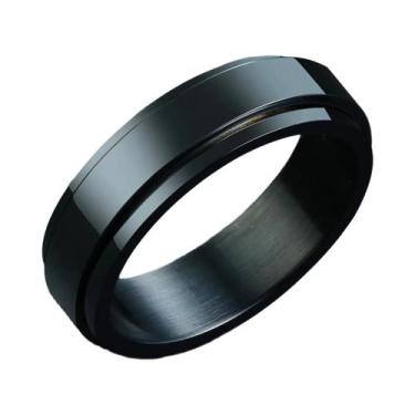 Imagem de Anel Giratório Masculino De Aço Inoxidável 6/8mm Com Runas Viking Para