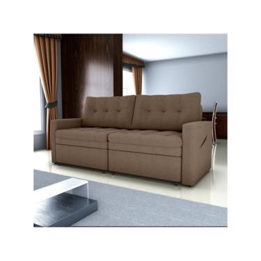 Imagem de Sofá Cama Reclinável 2 Lugares 220Cm Nayla Veludo Turkey Capuccino Mat