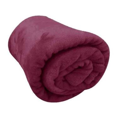 Imagem de Manta Microfibra Casal Unicolor 180x220 Jolitex, Vinho, Casal