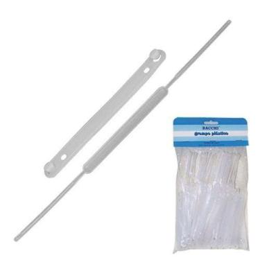 Imagem de Grampo trilho 50 un plástico branco Bacchi