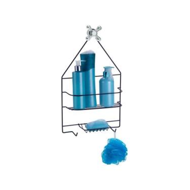 Imagem de Porta Shampoo e Sabonete de Pendurar Registro Preto Fosco - 2558 Arthi