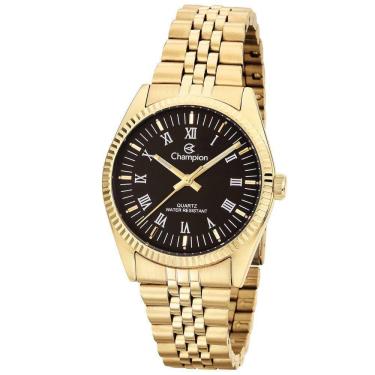 Imagem de Relógio CHAMPION feminino dourado preto analógico CH24777U