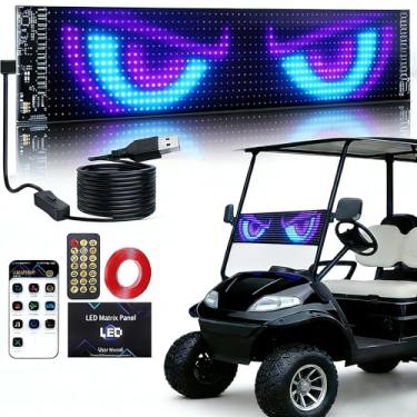 Imagem de Suacopzar Luz para carrinho de golfe, 58 x 12,7 cm, tela digital de LED flexível programável, controle de aplicativo inteligente, texto personalizado, padrão faça você mesmo, luzes de carrinho de