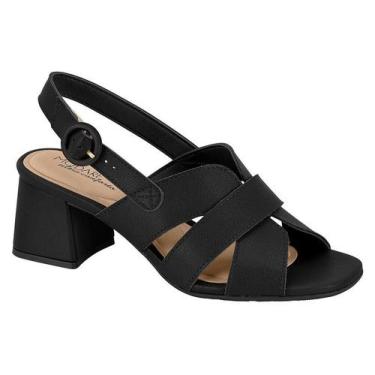 Imagem de  Sandália Feminina Modare Salto Bloco Confortável  Fivela, Preto, 38