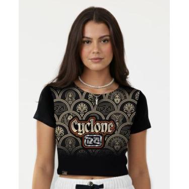 Imagem de (LANÇAMENTO) Blusa Cyclone Dif Cropped Full Faith Style, Preto, P