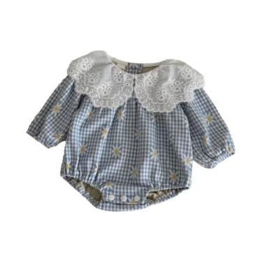 Imagem de Body De Algodão Para Bebês Com Estampa De Margaridas, Manga Comprida, 