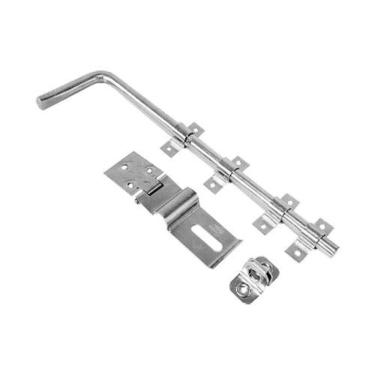 Imagem de Ferrolho para Portão com Porta Cadeado 30CM Modelo 30cm em Aço Resistente para Maior Se...