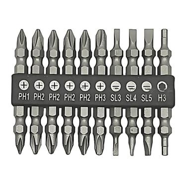 Imagem de Jogo de Bits Ponta Dupla BIT-165 10 Peças 65MM para Furadeira e Parafusadeira Cinza Wes...