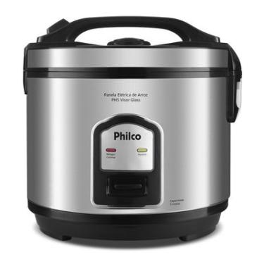 Imagem de Panela de Arroz Philco PH5P 400W Inox 220V Visor Glass Antiaderente com Vaporeira