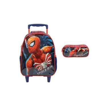 Imagem de Kit Escolar Spider Man Mochila de Rodas + Estojo