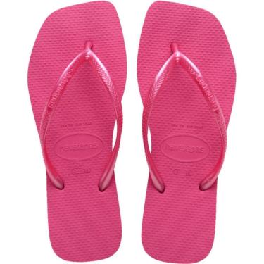 Imagem de Chinelo Dedo Feminino Casual Dia a Dia Praia Passeio Bico Quadrado Havaianas Slim Squar...