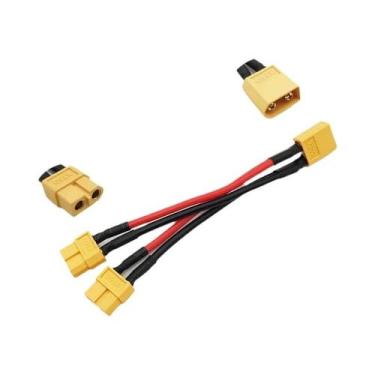 Imagem de Cabo Conector De Bateria Duplo XT60 Divisor Em Y De 3 Vias Fio De Sili