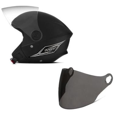 Imagem de Capacete Moto Aberto Mixs Way + Viseira Fumê, PRETO FOSCO, 56