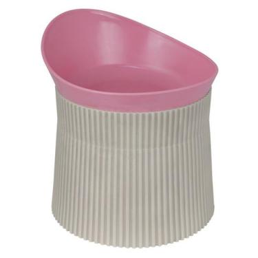 Imagem de Comedouro Ergonomico Para Gatos Rosa Familia De Estimação 390ml