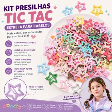 Imagem de Kit Tic tac Estrela Clips Presilhas Grampos de Cabelo Estrela Infantil