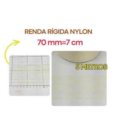 Imagem de Renda Rígida Poliamida 20mm 37mm 50mm 100mm Várias larguras Nylon RNyl