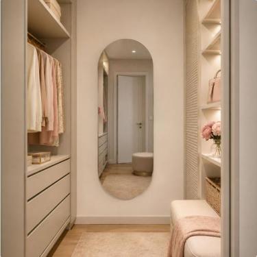Imagem de Espelho Oval 150x40cm Corpo Inteiro Decorativo Solis Lopazzi