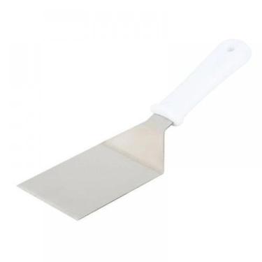Imagem de Espátula Curva  Chapeiro Inox Cabo Prolipropileno Resistente Tam 32 cm