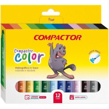 Imagem de Caneta Hidrografica Jumbo Compactor Color C/12 Cores PCT.C/05
