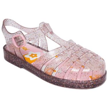Imagem de Sandália Menina Pimpolho Colorê PVC Nude Glitter 0140260C, 32, Nude