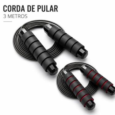 Imagem de Corda de Pular Speed Rope Profissional Ajustável 3m com Rolamento e Ca