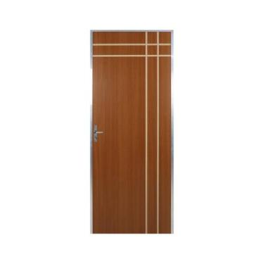 Imagem de Kit Porta de Madeira Decorada 212x85cm com Batente de Alumínio 3,6cm M