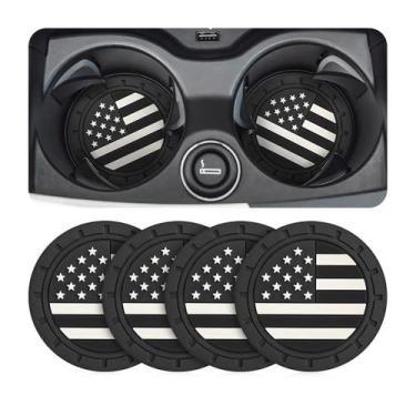 Imagem de Porta-copos para Porta-copos de Carro AUCELI 7cm Bandeira dos EUA 4 Un