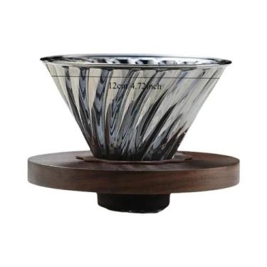 Imagem de Jarra De Café De Vidro Com Tampa Em Estilo Diamante Para Preparo De Ca