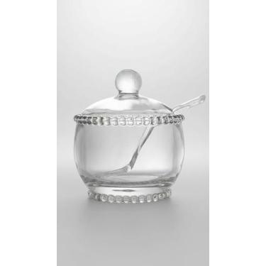 Imagem de Açucareiro Vidro 200ml Com Colher E Tampa Transparente - Congratulatio