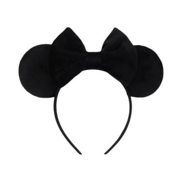 Imagem de Tiara De Veludo Com Orelhas De Rato Para Meninas, Faixa De Cabelo Maci