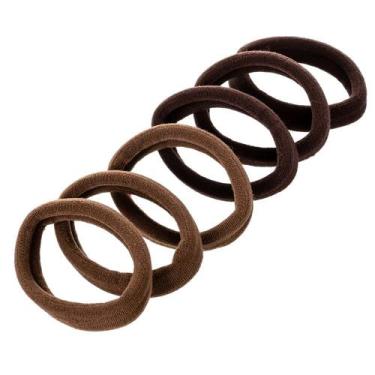 Imagem de Elásticos de Cabelo Sem Metal Proart Marrom, 6Un
