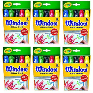 Imagem de Crayola Washable Window Crayons - 5-Count, 6 Pack