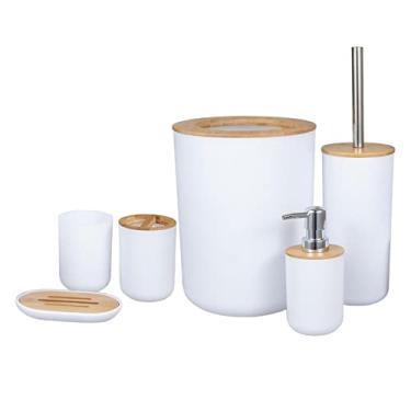 Imagem de homozy Conjunto de Acessórios de de 6 Peças - Copo, Porta-escovas, Saboneteira, Lixeira,