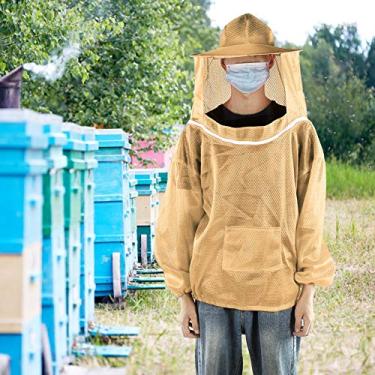 Imagem de Casaco de apicultura ultrafino, terno de apicultura respirável, apicultores comerciais de quintal para iniciantes adultos apicultores de abelhas (laranja)