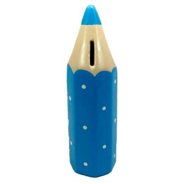 Imagem de Cofre Lápis De Cor Grande Escolar Em Cerâmica Decor - Azul