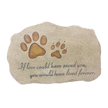 Imagem de Homyl Estampa de pata para animais de estimação memorial pedra cão marcador de sepultura gato jardim jarda presente
