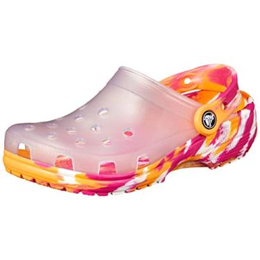 Imagem de Crocs Tamanco unissex adulto clássico marmorizado Tie Dye, Branco translúcido, 15 Women/13 Men