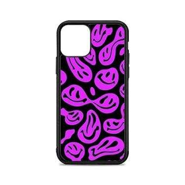 Imagem de Smiley violeta capa de telefone para iphone 12 mini 11 pro xs max x xr 6 7 8 plus silicone tpu e capa de plástico rígido, a1, para 7 plus ou 8 plus
