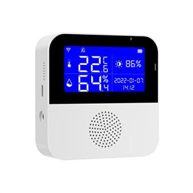 Imagem de Wemay Wi-Fi Temperatura Medidor de Umidade Higrômetro Interno Sensor de Temperatura Alarme Tuya APP Controle Visor LCD Backlight de 2,9 polegadas ℃ / ℉ com Hora Data para Casa