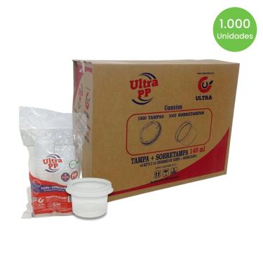 Imagem de Pote de 140ml com tampa PP transparente Ultratherm Replast com 1.000 unidades