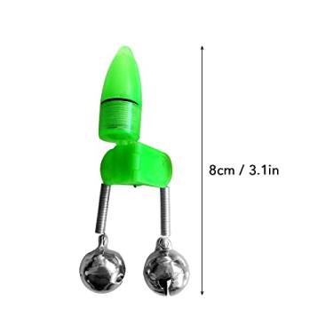 Imagem de Tingpai 10pcs LED luz de alarme noturno com va de pesca e isca com dois sinos indicador de alarme pa mo ida