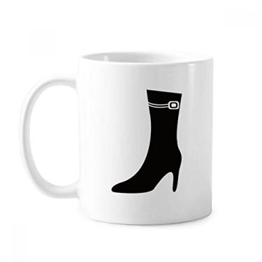 Imagem de Simple Graphics Caneca preta com contorno de salto alto cerâmica xícara de porcelana café louça