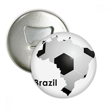 Imagem de Mapa do Brasil de futebol em forma de mapa brasileiro abridor de garrafas ímã de geladeira emblema multifuncional