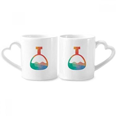 Imagem de Conjunto de canecas de porcelana para casal, com estampa de química, de cone, de cerâmica